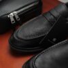 Giày Tây Francis Mantini Loafer Lightweight Leather matte  ''Black''  [23567KD006] - HÀNG MỚI VỀ