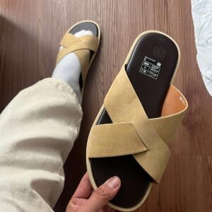 Alternative view of Dép Francis Mantini Nantucket Cross Strap Suede Begie - HÀNG MỚI VỀ