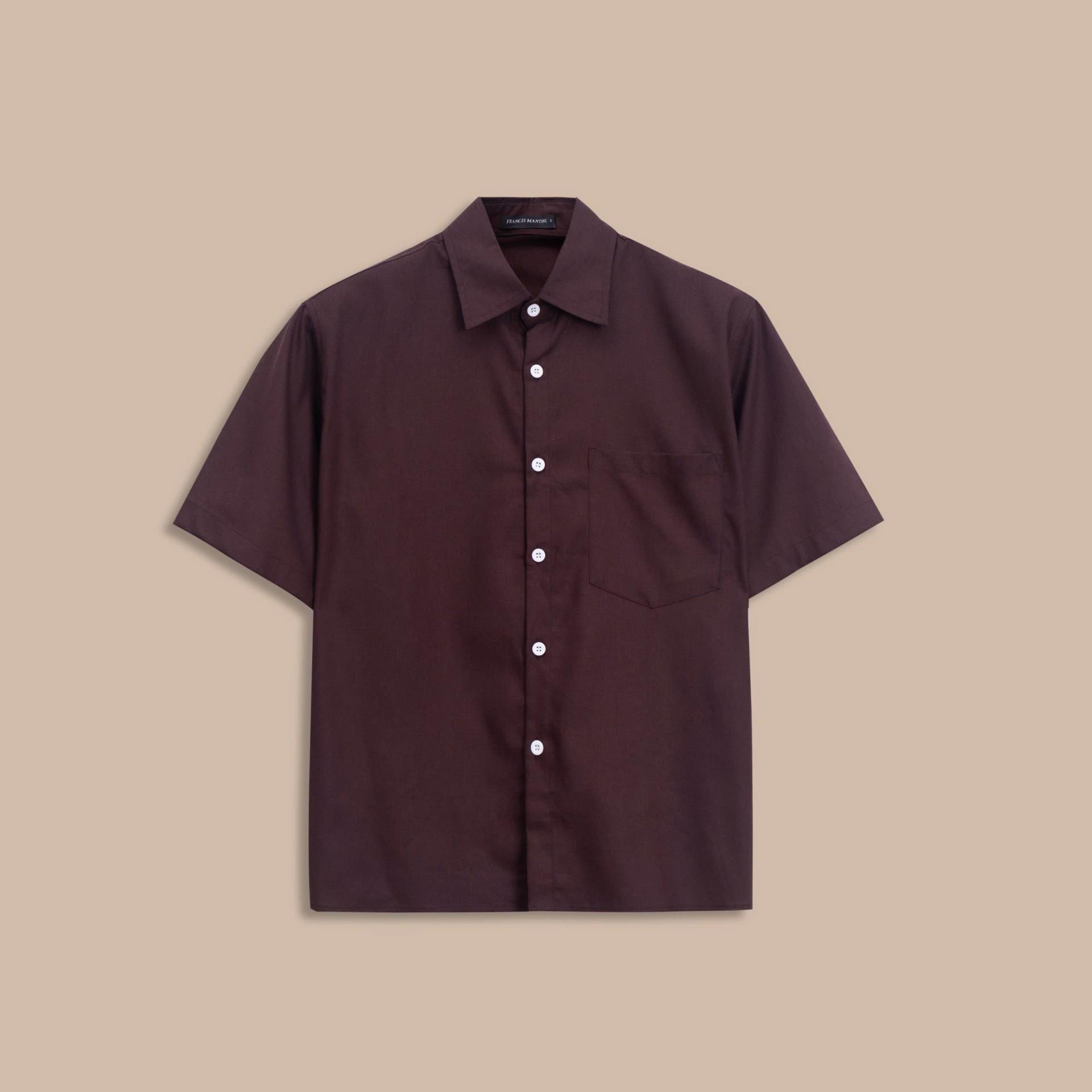 Áo Sơ Mi Tay Ngắn Francis Mantini Short Sleeve Dark Brown