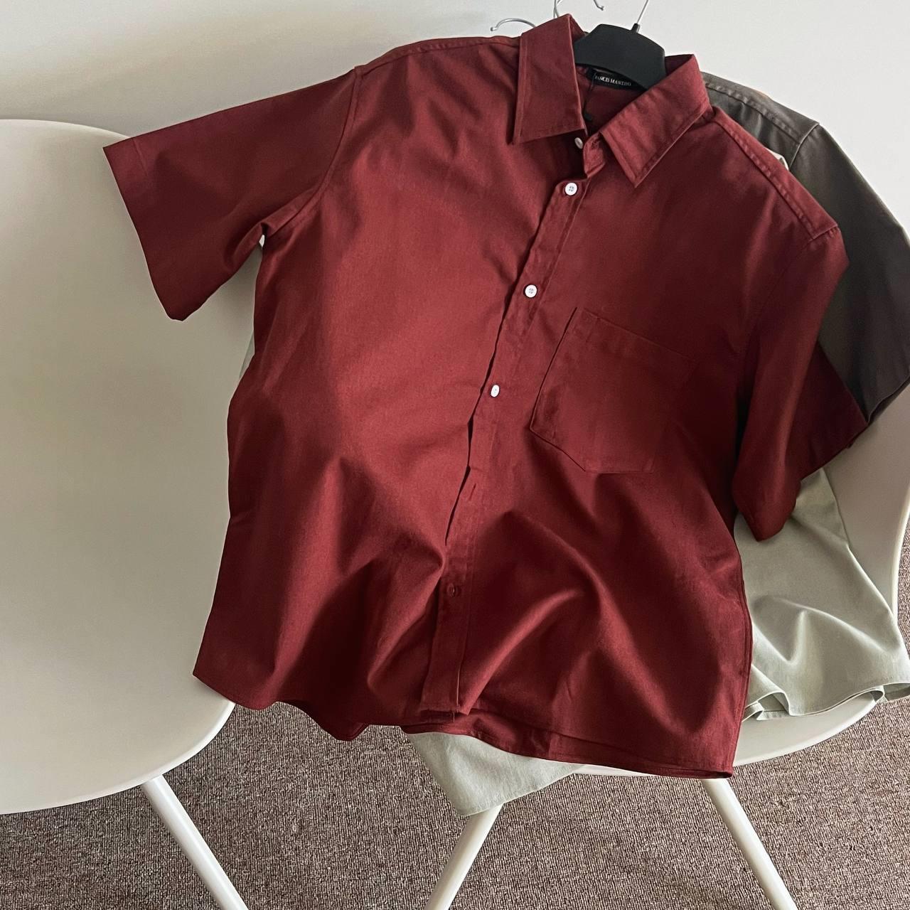 Áo Sơ Mi Tay Ngắn Francis Mantini Short Sleeve Red Brown - HÀNG MỚI VỀ - Ảnh 6