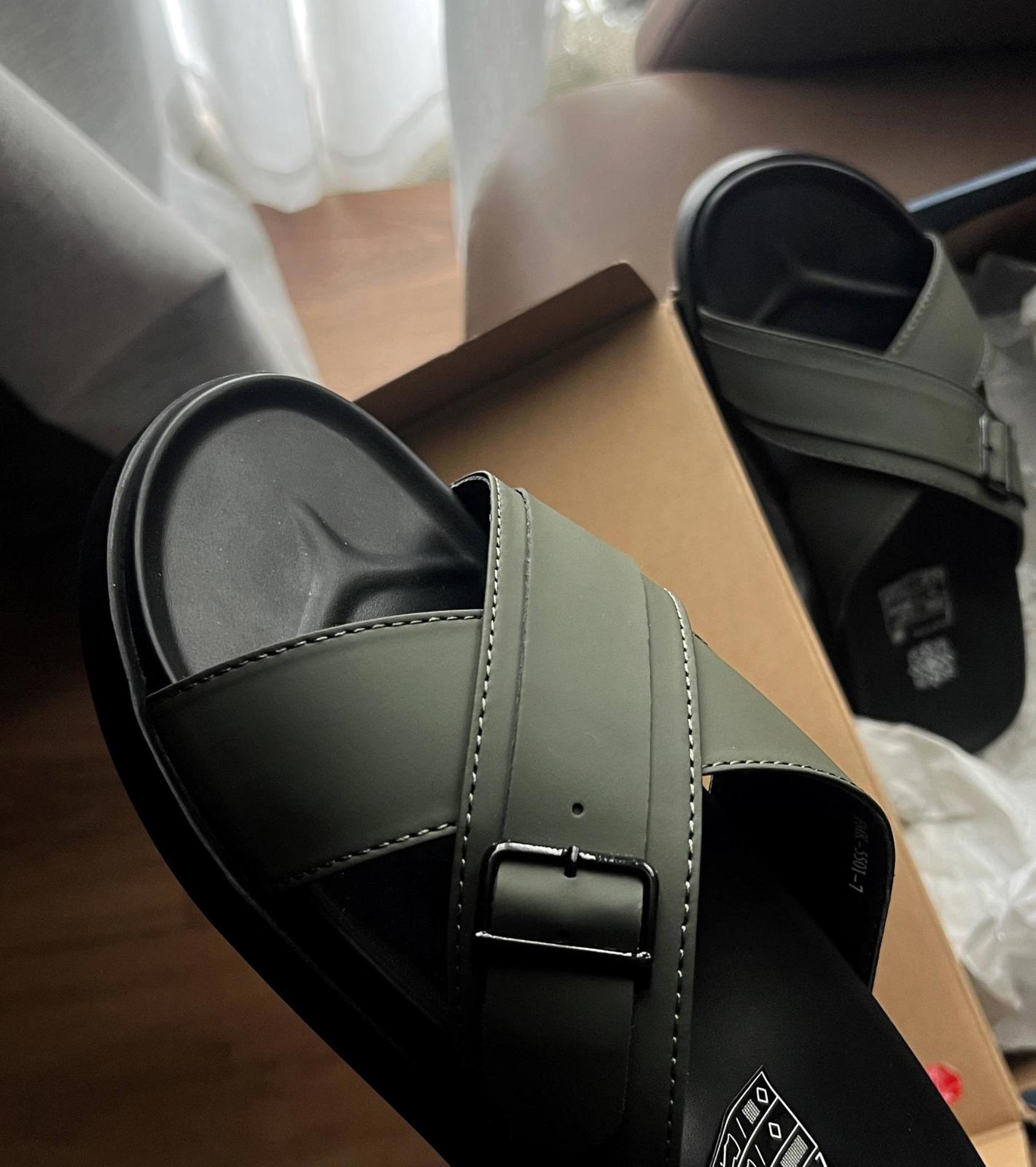 Dép Francis Mantini Darrel Premier Cross Strap Leather Olive Black - HÀNG MỚI VỀ - Ảnh 9