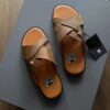 Dép Francis Mantini Full Grain Leather Crossover Sandal Brown