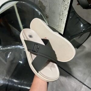 Alternative view of Dép Francis Mantini Darrel Premier Cross Strap Leather Olive Cream - HÀNG MỚI VỀ