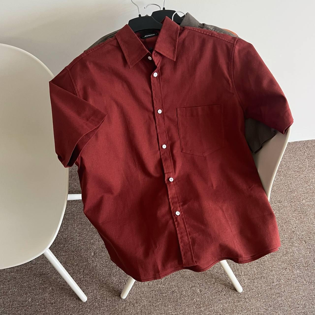 Áo Sơ Mi Tay Ngắn Francis Mantini Short Sleeve Red Brown - HÀNG MỚI VỀ - Ảnh 4