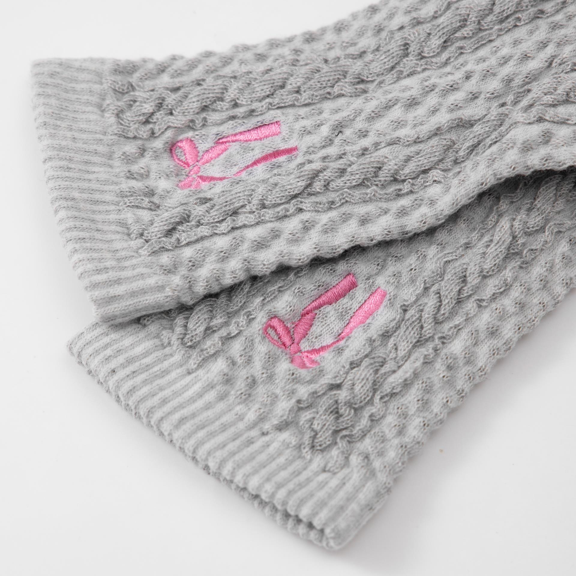 Vớ Francis Mantini Textured Knit Ribbon Accent Crew Socks ( 3 Pairs ) " Grey/Pink " - Ảnh 3