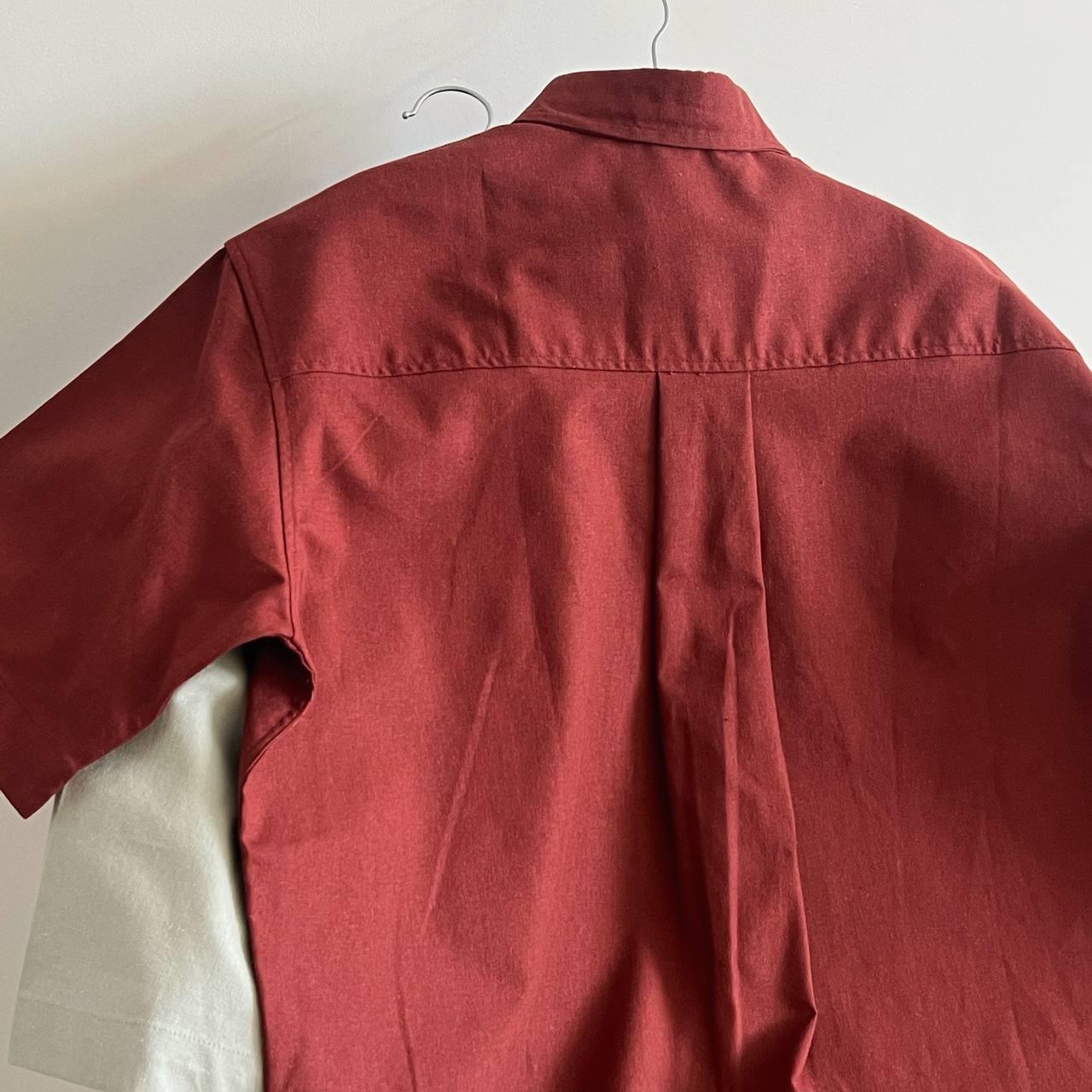 Áo Sơ Mi Tay Ngắn Francis Mantini Short Sleeve Red Brown - HÀNG MỚI VỀ - Ảnh 5