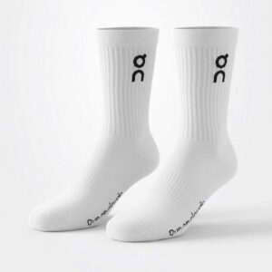Vớ On Running Logo Sock Mid Sports Socks White