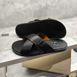 Alternative view of Dép Francis Mantini Darrel Premier Cross Strap Leather Black