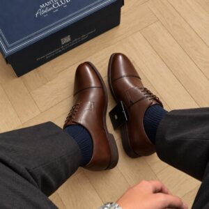 Giày Tây Francis Mantini Derby Leather ''Brown” [FMNTN23927]
