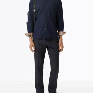 Alternative view of Áo Sơ Mi Burberry Logo Embroidered Navy [8066765]