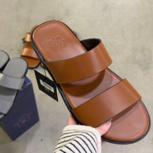 Alternative view of Dép Francis Mantini Double Strap Slippers ''Cigarette'' FULL LEATHER [23766BR] - HÀNG MỚI VỀ