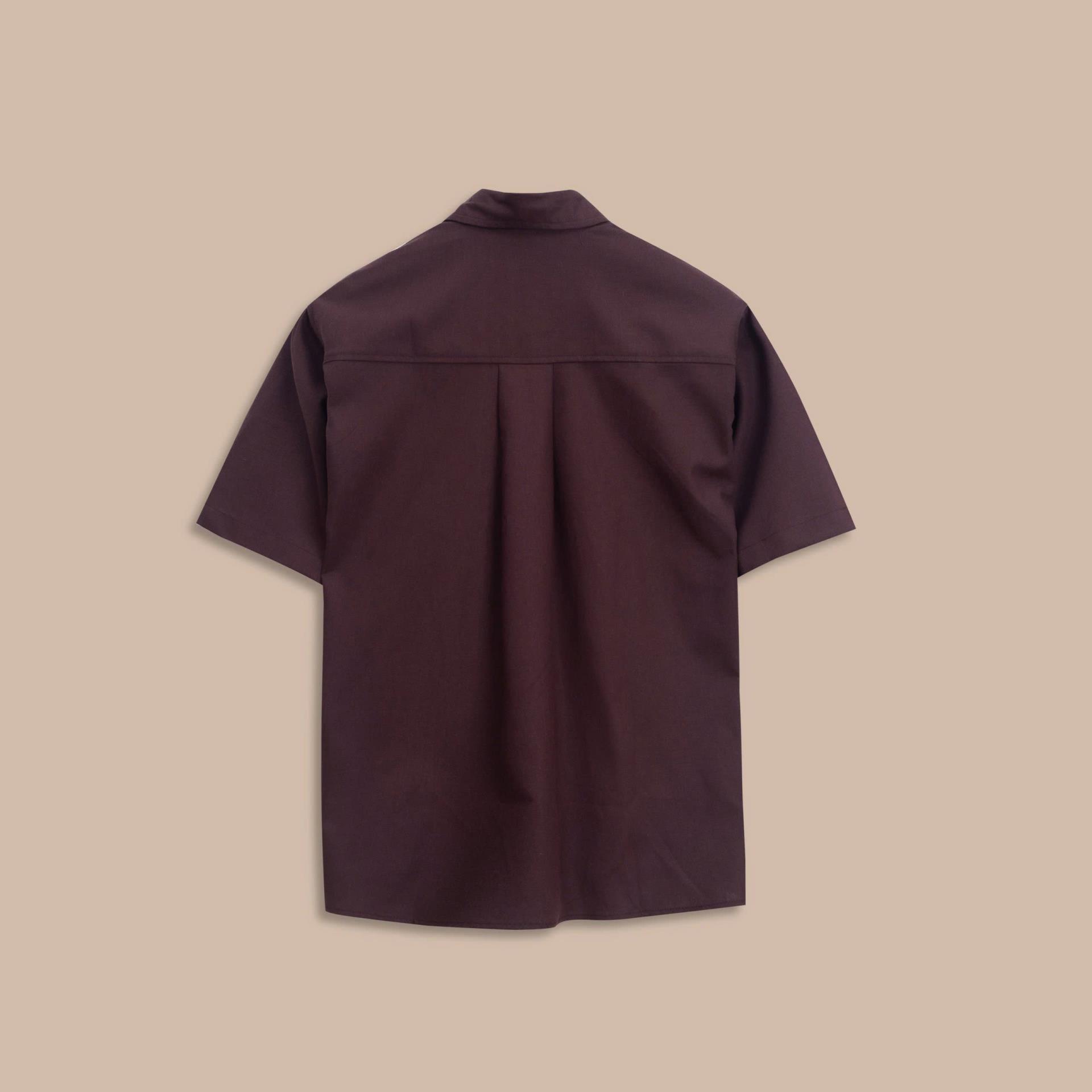 Áo Sơ Mi Tay Ngắn Francis Mantini Short Sleeve Dark Brown - Ảnh 4