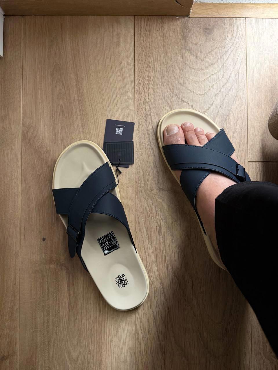 Dép Francis Mantini Darrel Premier Cross Strap Leather Navy Cream - NEW SUMMER - Ảnh 19