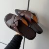 Dép Francis Mantini Full Grain Leather Crossover Sandal Dark Brown - HÀNG MỚI VỀ
