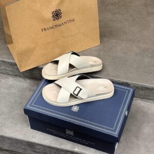 Alternative view of Dép Francis Mantini Darrel Premier Cross Strap Leather Cream [24099CR] - T12 Limit Colour