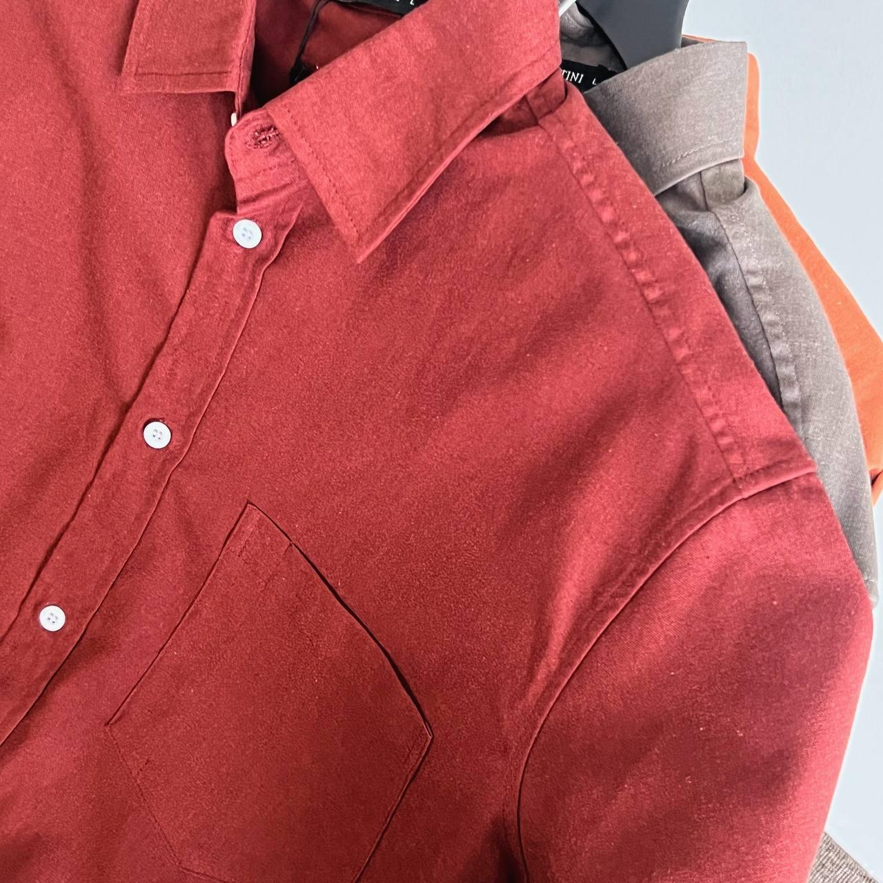 Áo Sơ Mi Tay Ngắn Francis Mantini Short Sleeve Red Brown - HÀNG MỚI VỀ - Ảnh 2