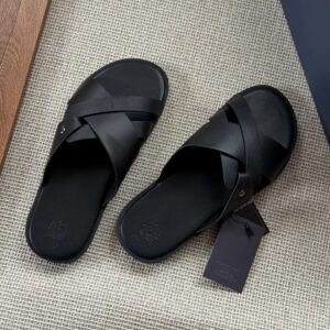 Alternative view of Dép Francis Mantini Full Grain Leather Crossover Sandal Black - HÀNG MỚI VỀ